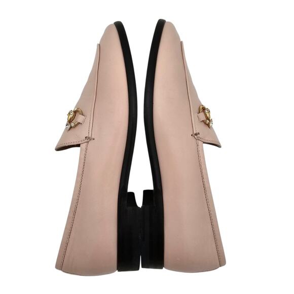 Gucci Jordaan Horsebit Slip On Loafer Pink Leather Crystal Size 38.5 US 8.5 - Picture 8 of 13